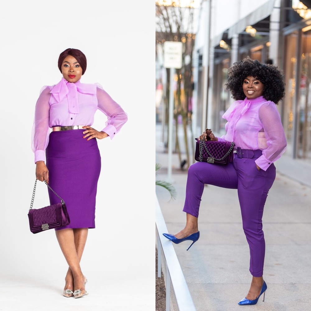 Organza purple top